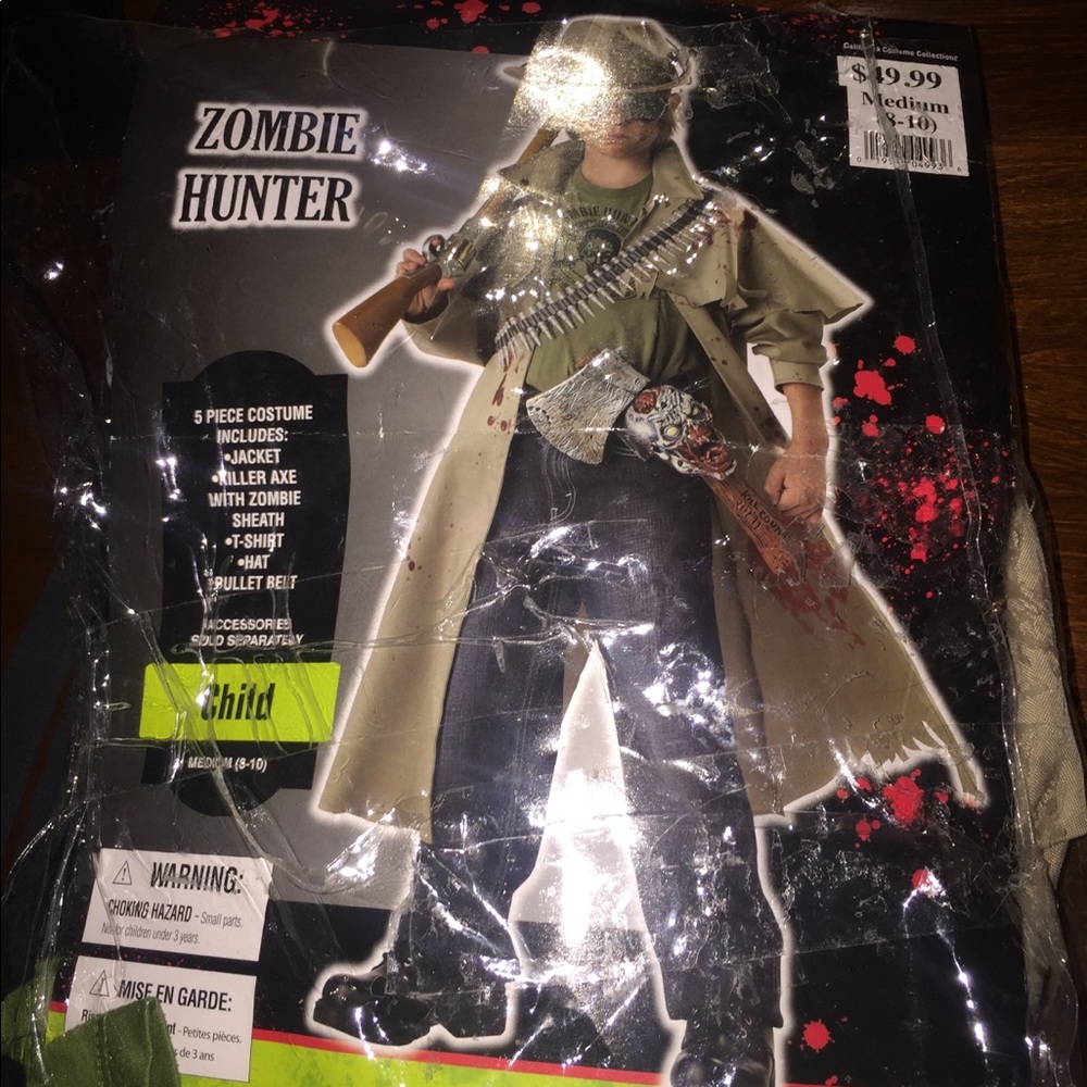 Boys Zombie Hunter Costume Size 8-10